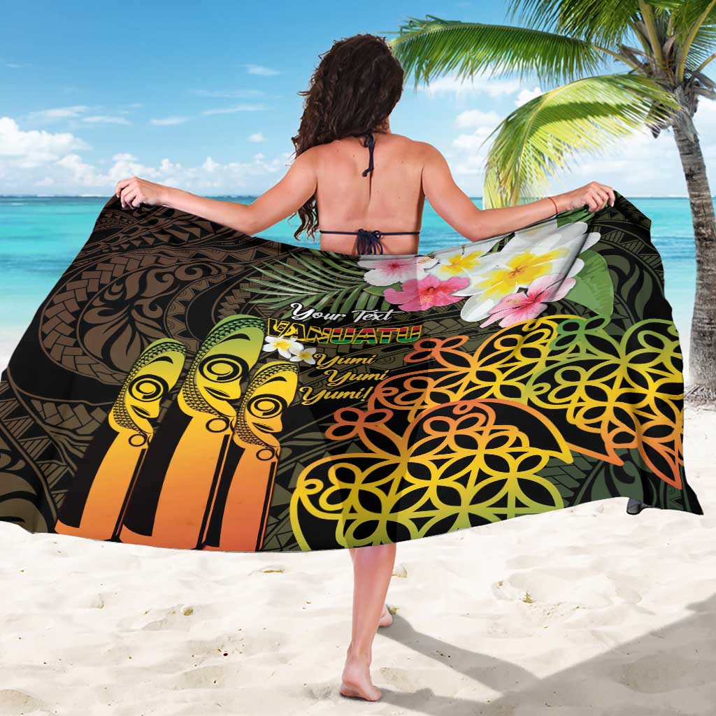 Personalised Vanuatu Independence Day Sarong Carving Drum Sand Drawing Turtle LT14 - Polynesian Pride