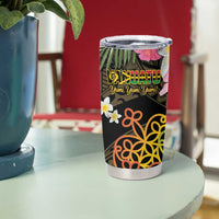 Personalised Vanuatu Independence Day Tumbler Cup Carving Drum Sand Drawing Turtle LT14 - Polynesian Pride