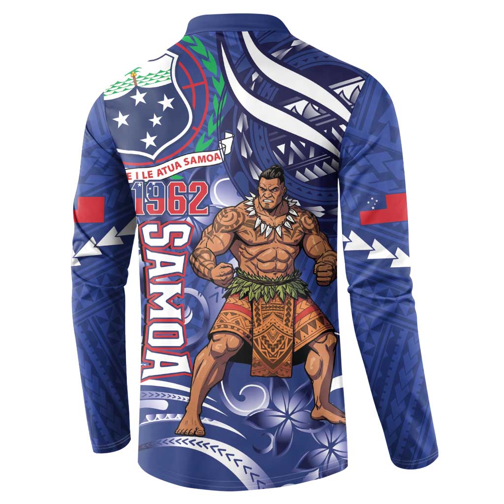 Samoa Independence Day Button Sweatshirt 1962 Proud Samoan Warrior