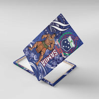 Samoa Independence Day Canvas Wall Art 1962 Proud Samoan Warrior LT14 With Frame Blue - Polynesian Pride