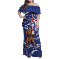 Samoa Independence Day Family Matching Off Shoulder Maxi Dress and Hawaiian Shirt 1962 Proud Samoan Warrior