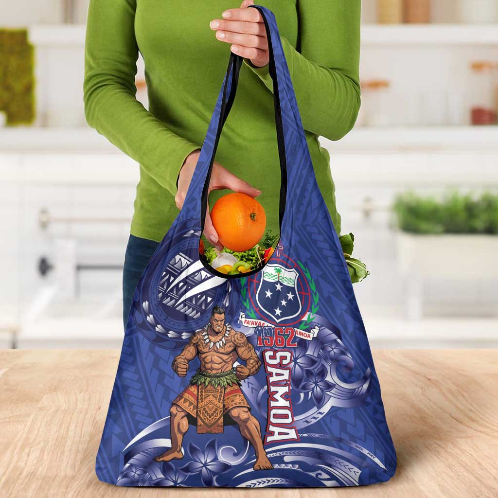Samoa Independence Day Grocery Bag 1962 Proud Samoan Warrior