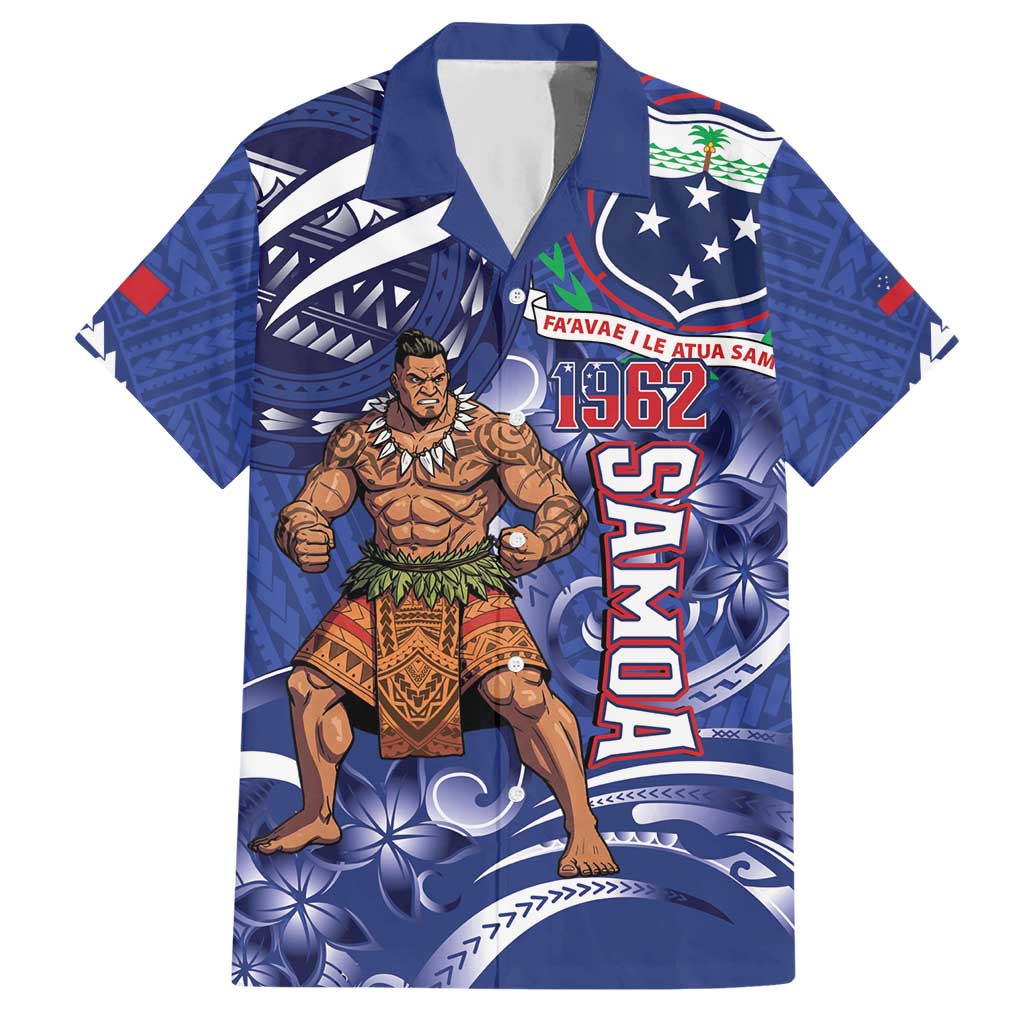 Samoa Independence Day Hawaiian Shirt 1962 Proud Samoan Warrior LT14 Blue - Polynesian Pride