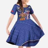 Samoa Independence Day Kid Short Sleeve Dress 1962 Proud Samoan Warrior