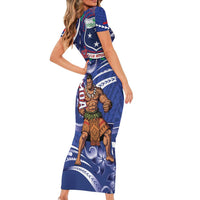 Samoa Independence Day Short Sleeve Bodycon Dress 1962 Proud Samoan Warrior