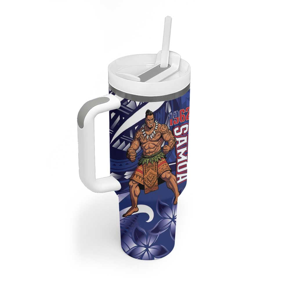 Samoa Independence Day Tumbler With Handle 1962 Proud Samoan Warrior LT14 - Polynesian Pride