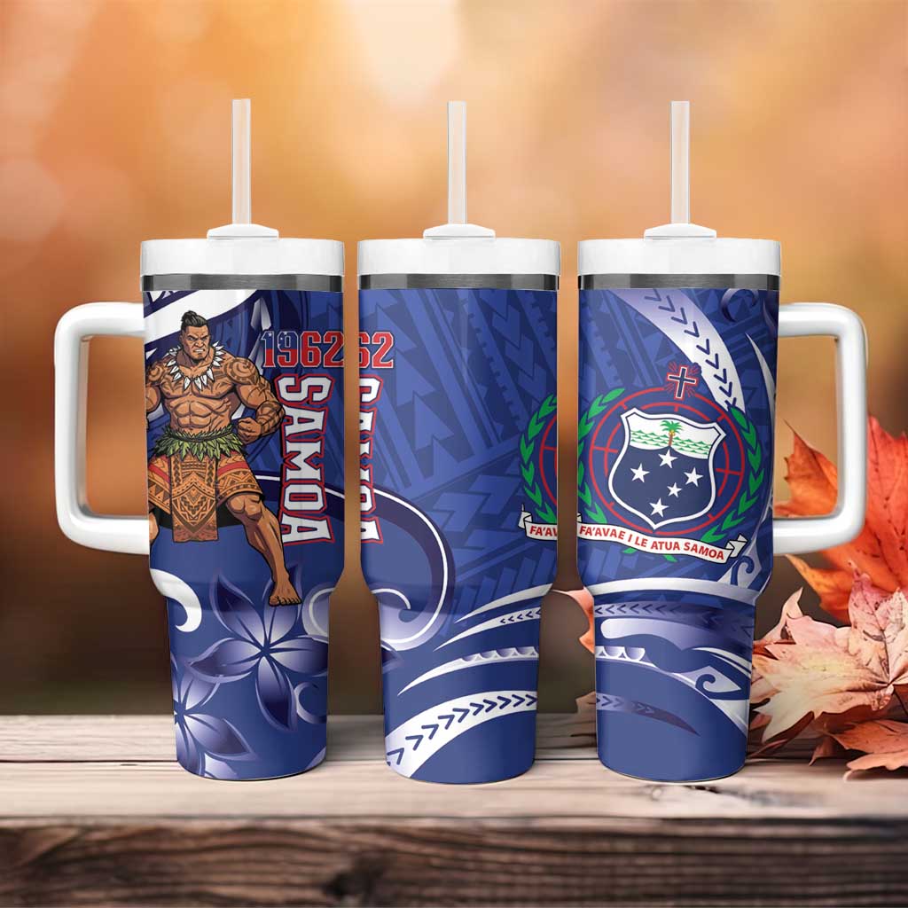 Samoa Independence Day Tumbler With Handle 1962 Proud Samoan Warrior LT14 - Polynesian Pride