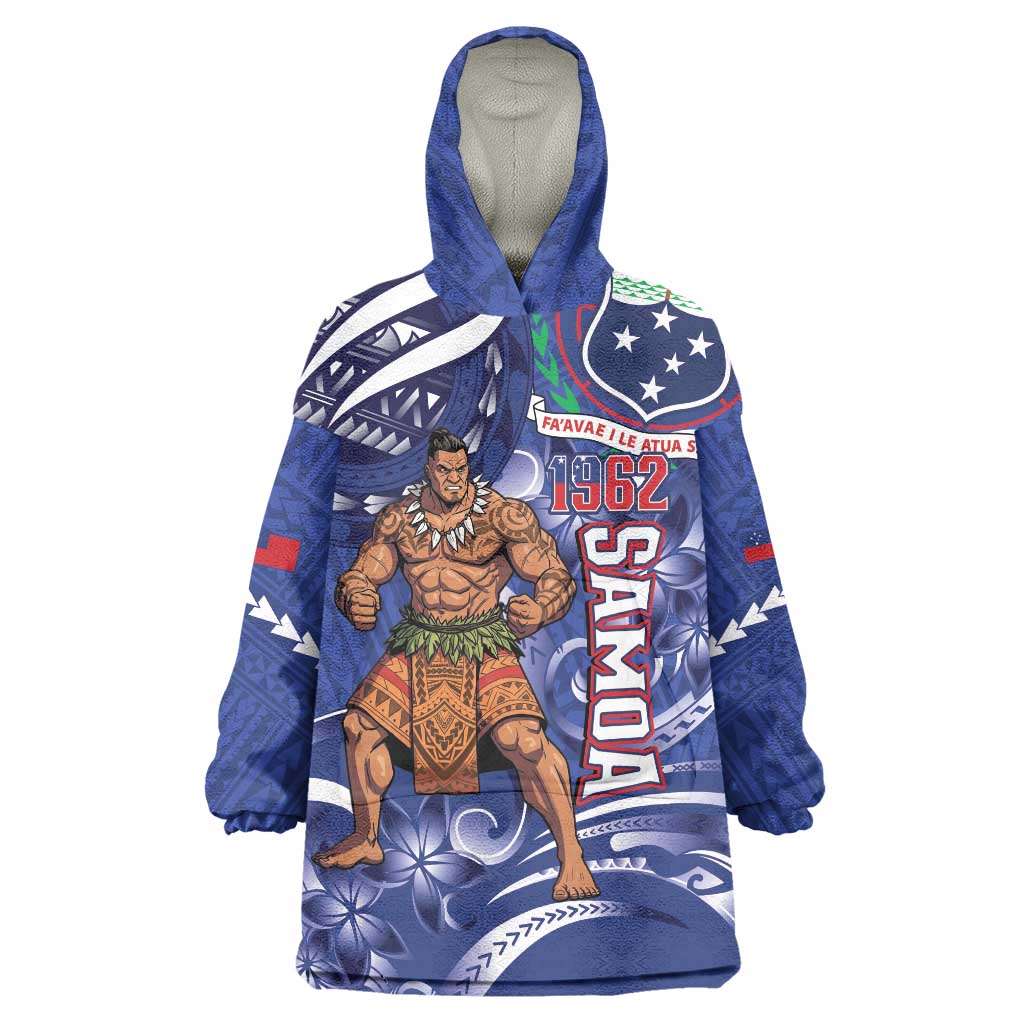 Samoa Independence Day Wearable Blanket Hoodie 1962 Proud Samoan Warrior