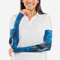 Paikea New Zealand Matariki Arm Sleeves Humpback Whale Taniko Motifs Ocean Vibes LT14 - Polynesian Pride