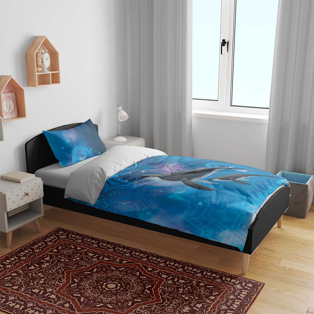 Paikea New Zealand Matariki Bedding Set Humpback Whale Taniko Motifs Ocean Vibes LT14 - Polynesian Pride