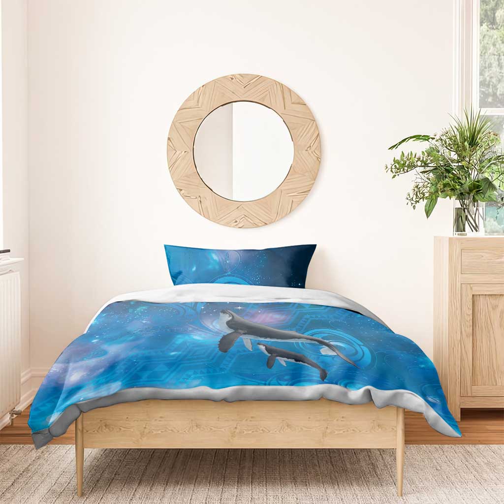 Paikea New Zealand Matariki Bedding Set Humpback Whale Taniko Motifs Ocean Vibes LT14 - Polynesian Pride