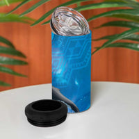 Paikea New Zealand Matariki 4 in 1 Can Cooler Tumbler Humpback Whale Taniko Motifs Ocean Vibes LT14 - Polynesian Pride