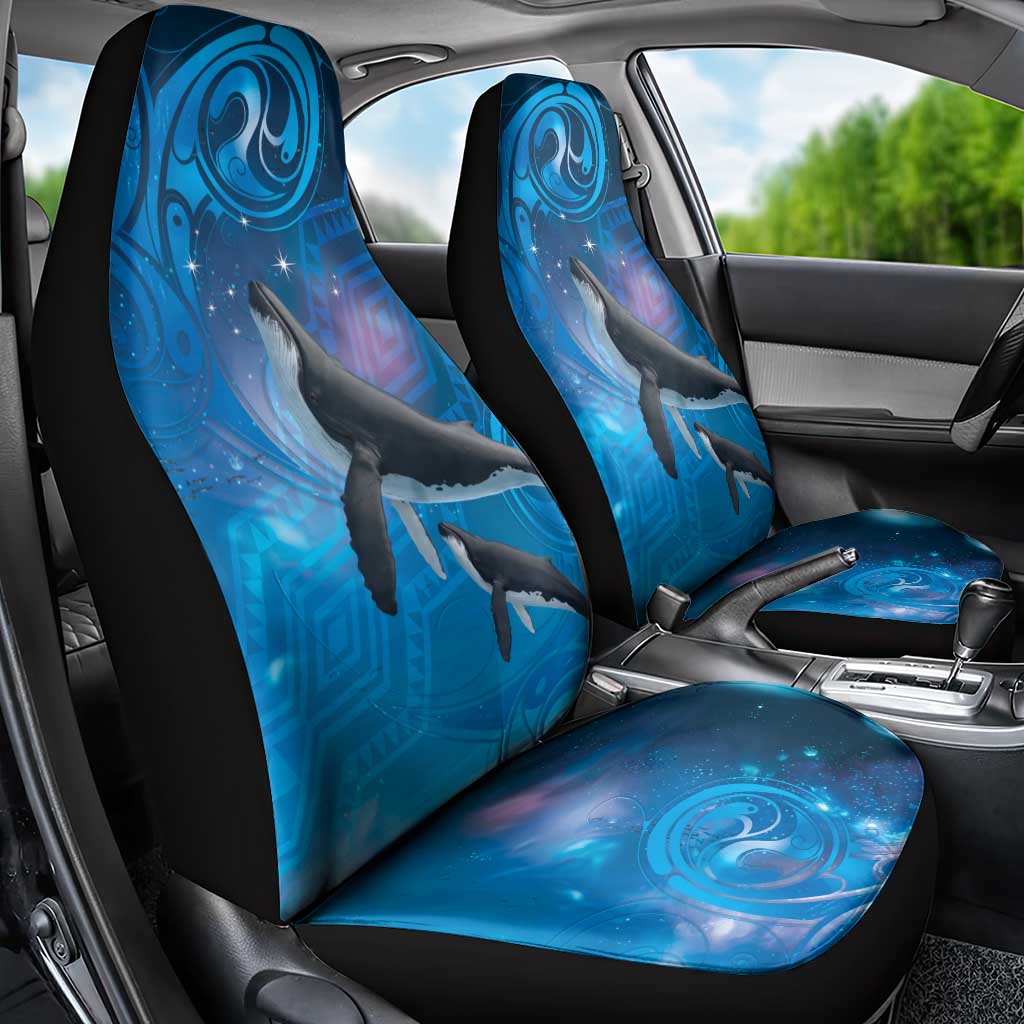 Paikea New Zealand Matariki Car Seat Cover Humpback Whale Taniko Motifs Ocean Vibes LT14 - Polynesian Pride