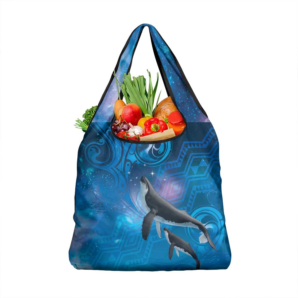 Paikea New Zealand Matariki Grocery Bag Humpback Whale Taniko Motifs Ocean Vibes