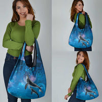 Paikea New Zealand Matariki Grocery Bag Humpback Whale Taniko Motifs Ocean Vibes LT14 - Polynesian Pride