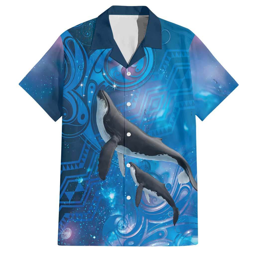 Paikea New Zealand Matariki Hawaiian Shirt Humpback Whale Taniko Motifs Ocean Vibes LT14 Blue - Polynesian Pride