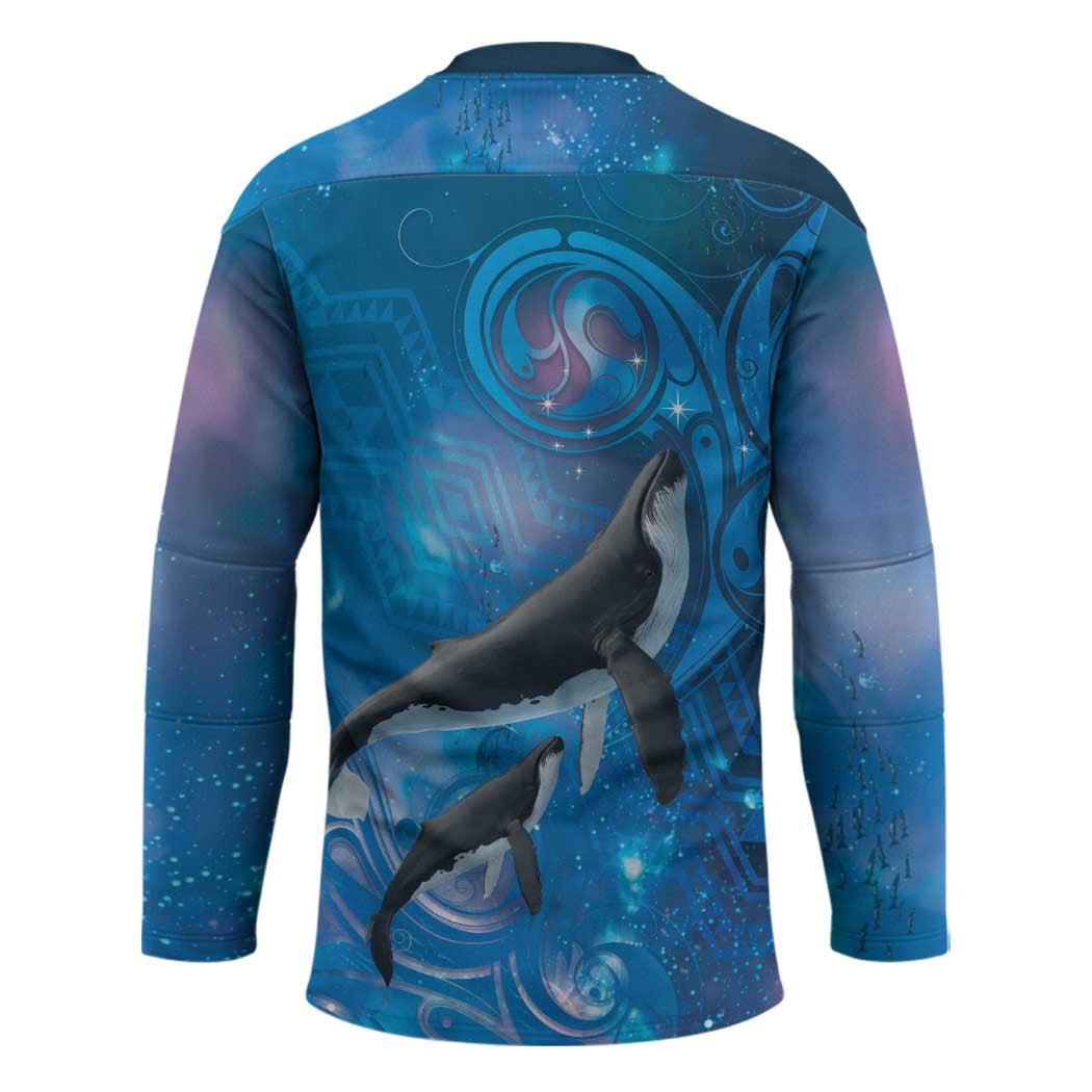 Paikea New Zealand Matariki Hockey Jersey Humpback Whale Taniko Motifs Ocean Vibes LT14 - Polynesian Pride
