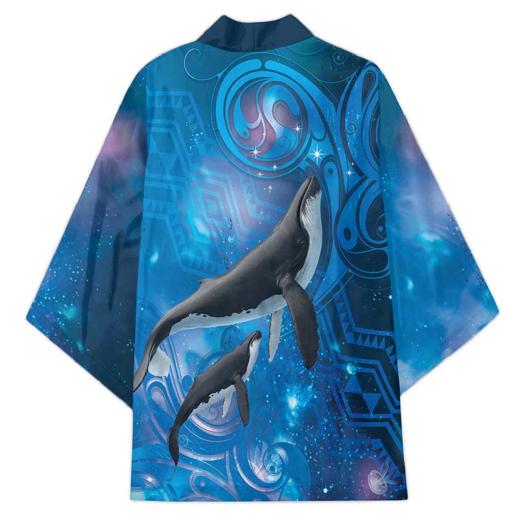 Paikea New Zealand Matariki Kimono Humpback Whale Taniko Motifs Ocean Vibes LT14 - Polynesian Pride