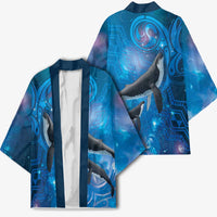 Paikea New Zealand Matariki Kimono Humpback Whale Taniko Motifs Ocean Vibes LT14 - Polynesian Pride