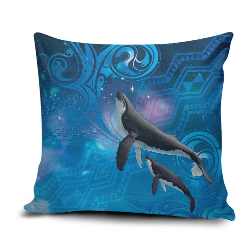 Paikea New Zealand Matariki Pillow Cover Humpback Whale Taniko Motifs Ocean Vibes