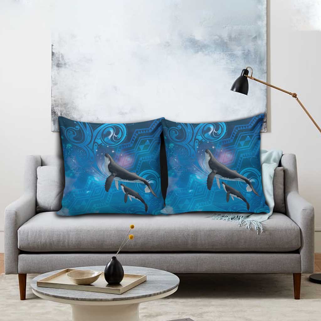 Paikea New Zealand Matariki Pillow Cover Humpback Whale Taniko Motifs Ocean Vibes LT14 - Polynesian Pride