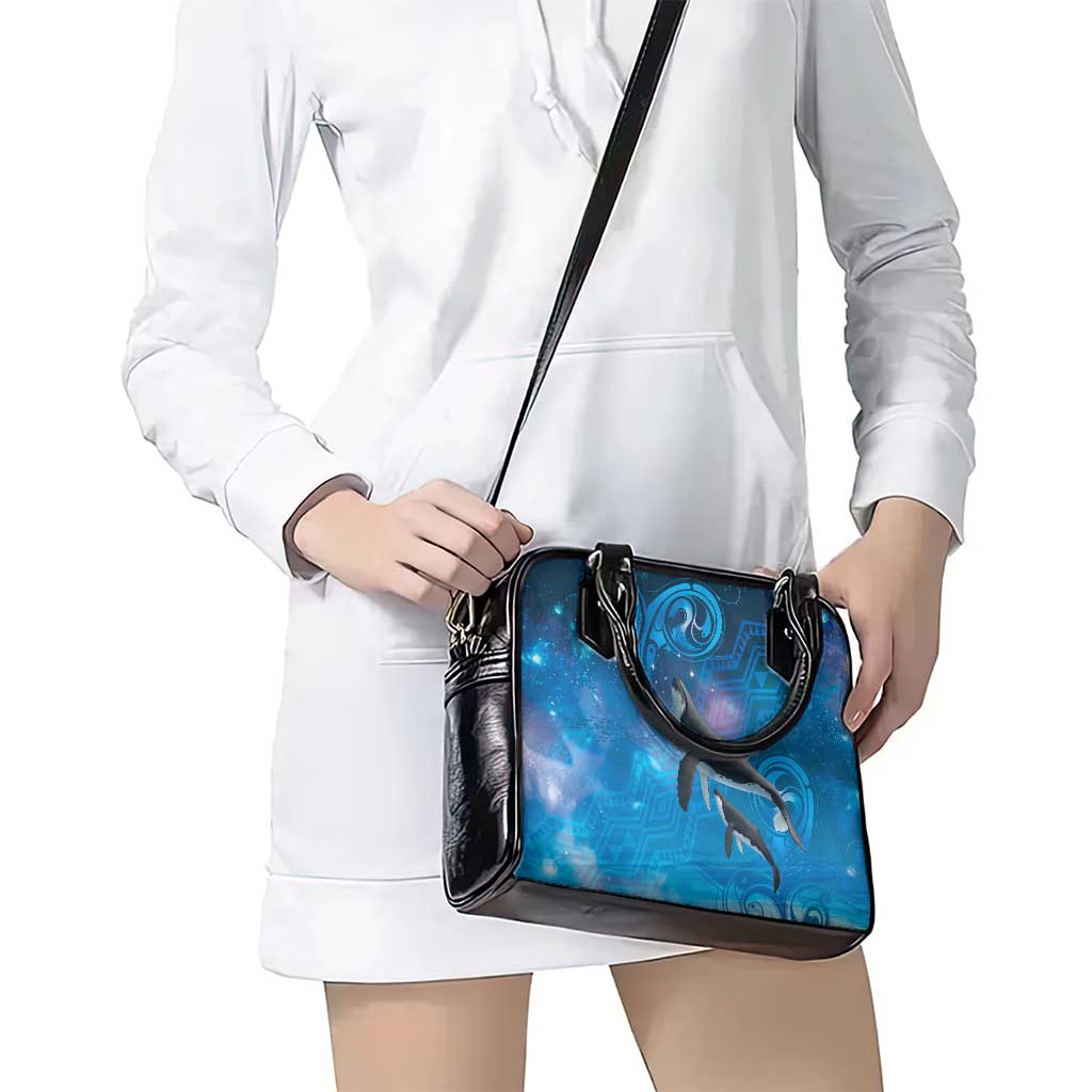Paikea New Zealand Matariki Shoulder Handbag Humpback Whale Taniko Motifs Ocean Vibes LT14 - Polynesian Pride