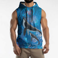 Paikea New Zealand Matariki Sleeveless Hoodie Humpback Whale Taniko Motifs Ocean Vibes LT14 - Polynesian Pride