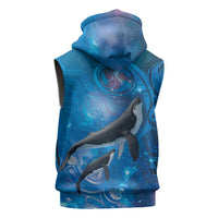 Paikea New Zealand Matariki Sleeveless Zip Hoodie Humpback Whale Taniko Motifs Ocean Vibes LT14 - Polynesian Pride