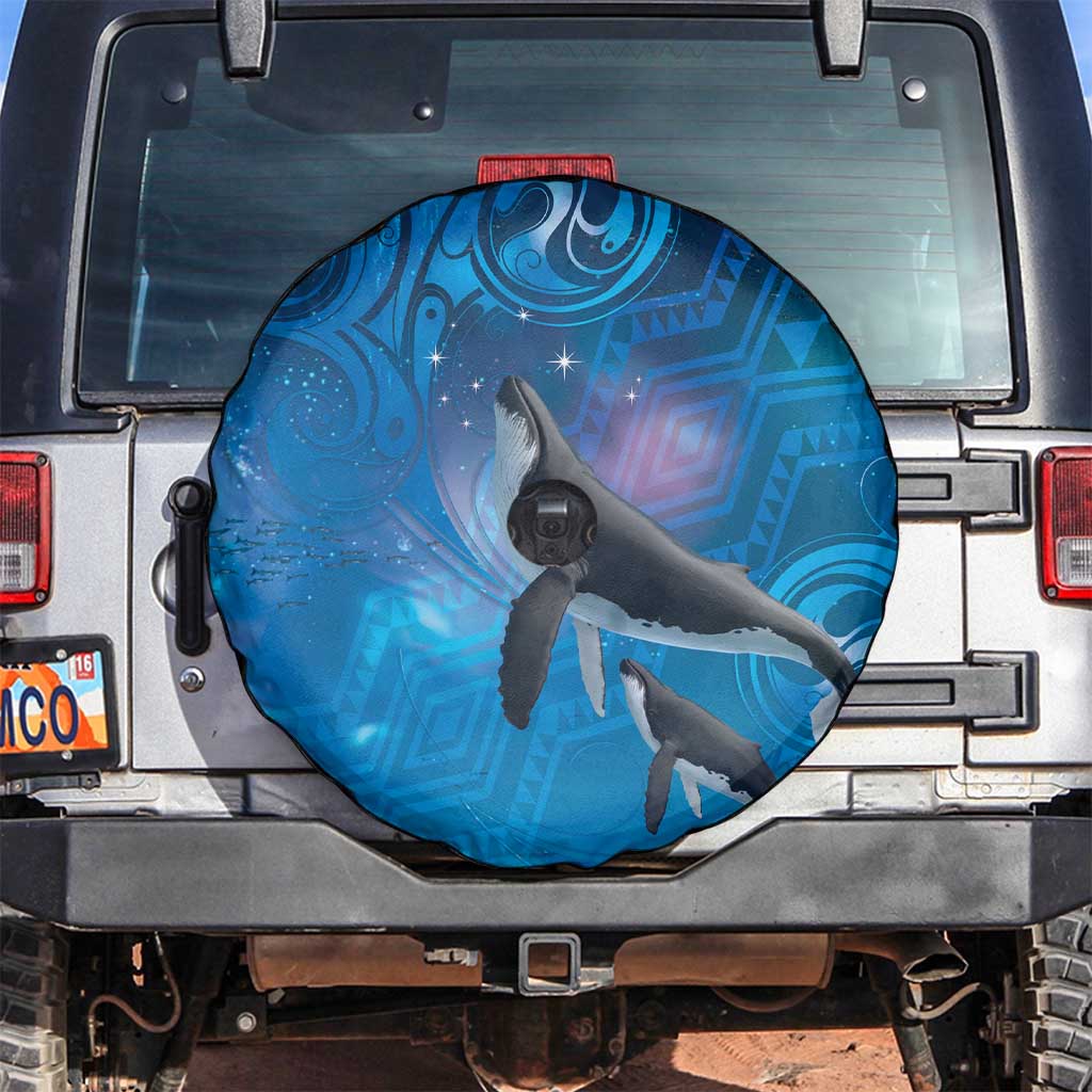 Paikea New Zealand Matariki Spare Tire Cover Humpback Whale Taniko Motifs Ocean Vibes LT14 Blue - Polynesian Pride