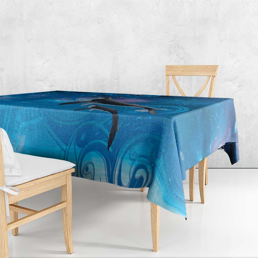 Paikea New Zealand Matariki Tablecloth Humpback Whale Taniko Motifs Ocean Vibes LT14 - Polynesian Pride