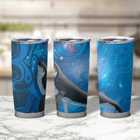 Paikea New Zealand Matariki Tumbler Cup Humpback Whale Taniko Motifs Ocean Vibes LT14 - Polynesian Pride