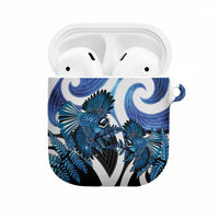 Piwakawaka New Zealand Matariki AirPods Case Maori New Year Silver Fern Blue Galaxy LT14 Blue - Polynesian Pride