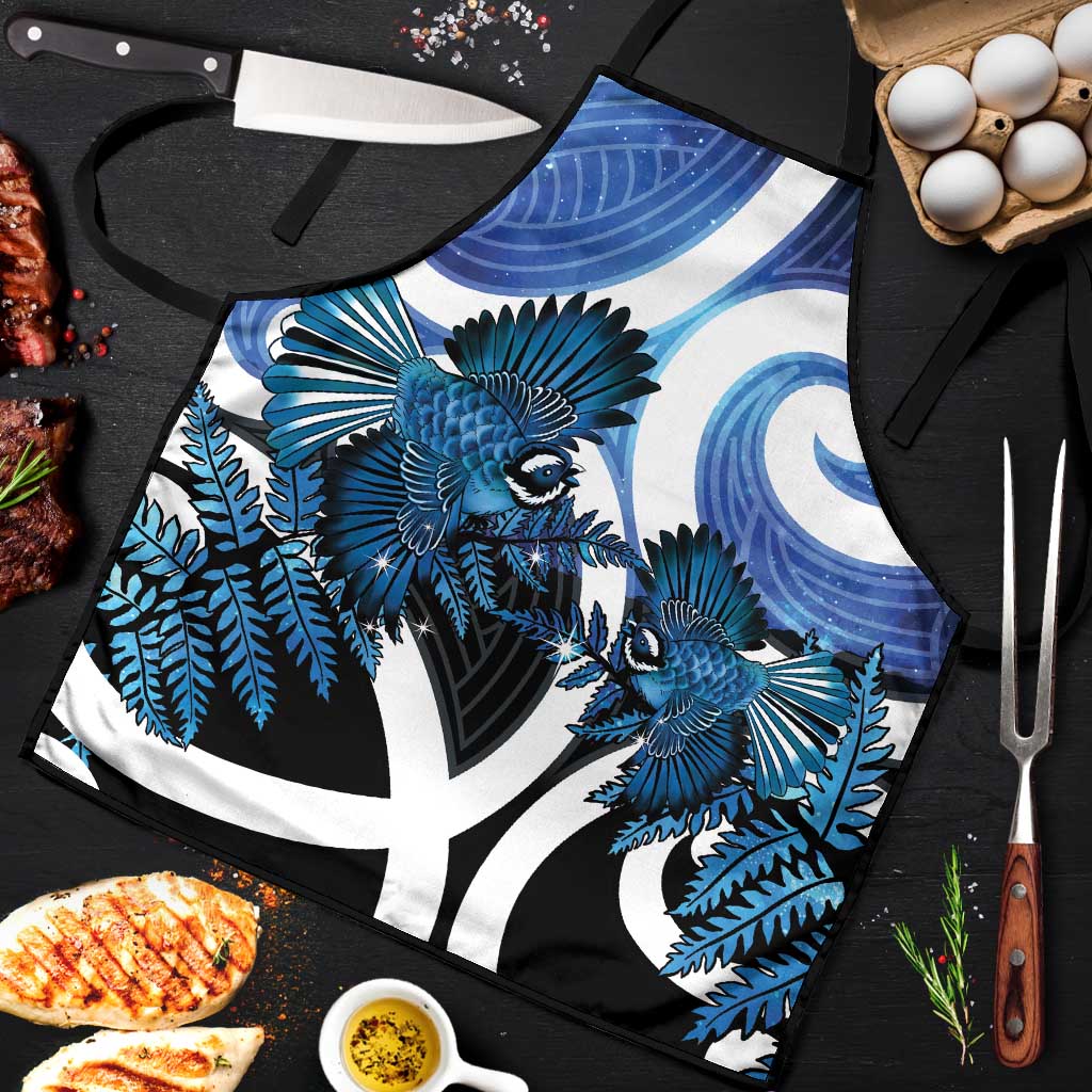 Piwakawaka New Zealand Matariki Apron Maori New Year Silver Fern Blue Galaxy LT14 Blue - Polynesian Pride