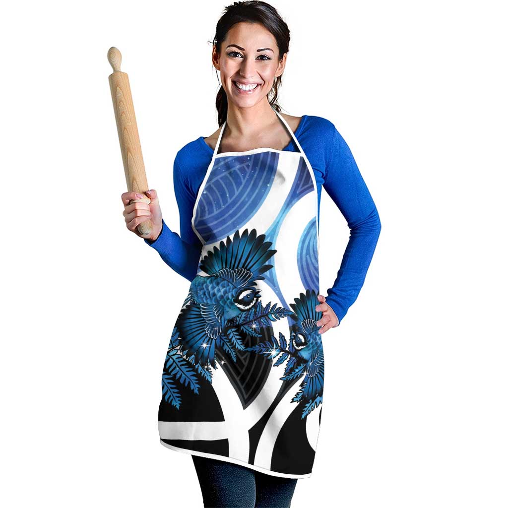 Piwakawaka New Zealand Matariki Apron Maori New Year Silver Fern Blue Galaxy LT14 - Polynesian Pride