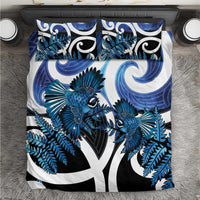 Piwakawaka New Zealand Matariki Bedding Set Maori New Year Silver Fern Blue Galaxy LT14 Blue - Polynesian Pride