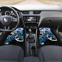 Piwakawaka New Zealand Matariki Car Mats Maori New Year Silver Fern Blue Galaxy LT14 Set 2pcs - Front Blue - Polynesian Pride