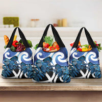 Piwakawaka New Zealand Matariki Grocery Bag Maori New Year Silver Fern Blue Galaxy LT14 3-pack One Size Blue - Polynesian Pride