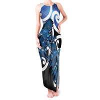 Piwakawaka New Zealand Matariki Tank Maxi Dress Maori New Year Silver Fern Blue Galaxy LT14 Women Blue - Polynesian Pride