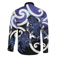 Piwakawaka New Zealand Matariki Family Matching Summer Maxi Dress and Hawaiian Shirt Maori New Year Silver Fern Purple Galaxy LT14 - Polynesian Pride
