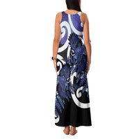 Piwakawaka New Zealand Matariki Family Matching Tank Maxi Dress and Hawaiian Shirt Maori New Year Silver Fern Purple Galaxy LT14 - Polynesian Pride