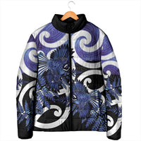 Piwakawaka New Zealand Matariki Padded Jacket Maori New Year Silver Fern Purple Galaxy LT14 - Polynesian Pride