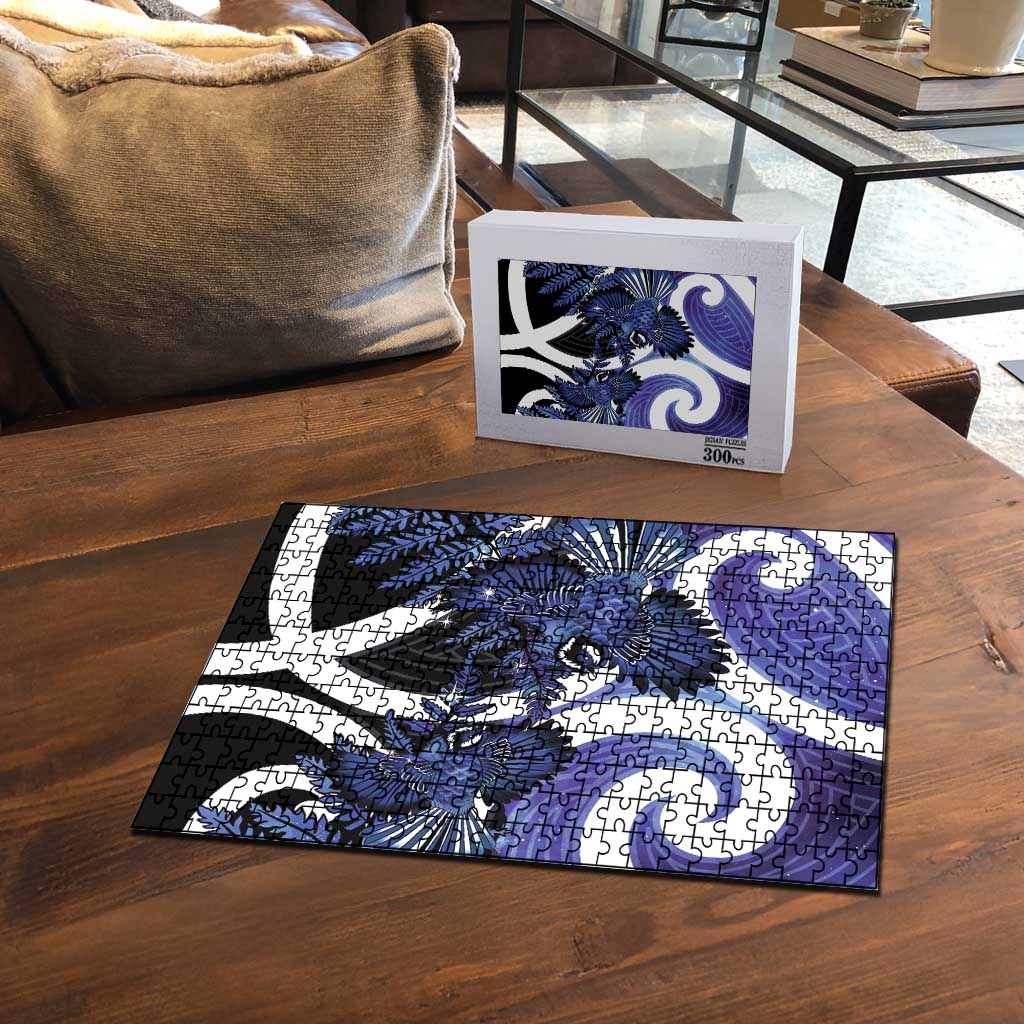 Piwakawaka New Zealand Matariki Puzzle Maori New Year Silver Fern Purple Galaxy LT14 - Polynesian Pride