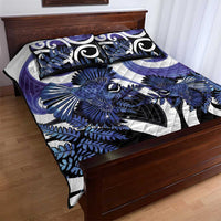 Piwakawaka New Zealand Matariki Quilt Bed Set Maori New Year Silver Fern Purple Galaxy LT14 - Polynesian Pride