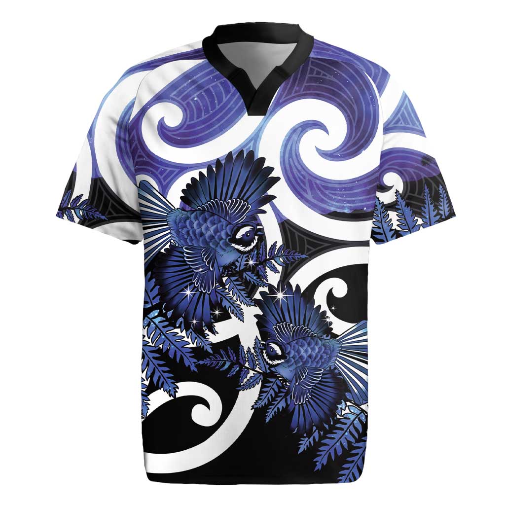 Piwakawaka New Zealand Matariki Rugby Jersey Maori New Year Silver Fern Purple Galaxy LT14 Purple - Polynesian Pride