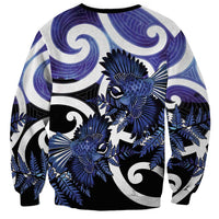 Piwakawaka New Zealand Matariki Sweatshirt Maori New Year Silver Fern Purple Galaxy LT14 - Polynesian Pride