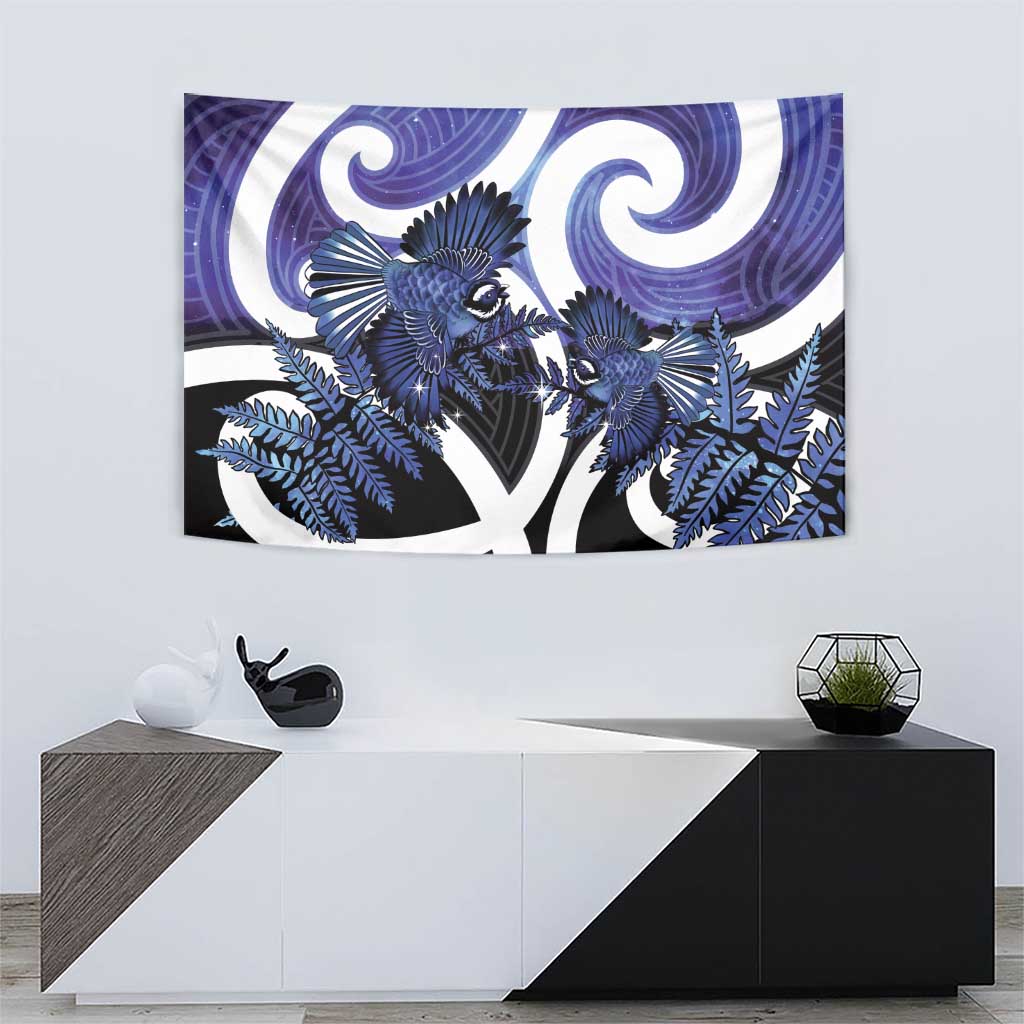 Piwakawaka New Zealand Matariki Tapestry Maori New Year Silver Fern Purple Galaxy LT14 - Polynesian Pride