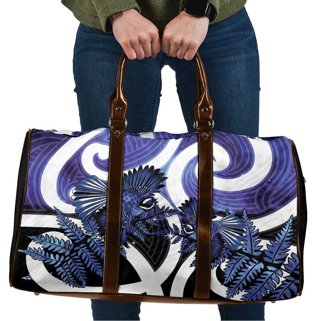 Piwakawaka New Zealand Matariki Travel Bag Maori New Year Silver Fern Purple Galaxy LT14 Purple - Polynesian Pride
