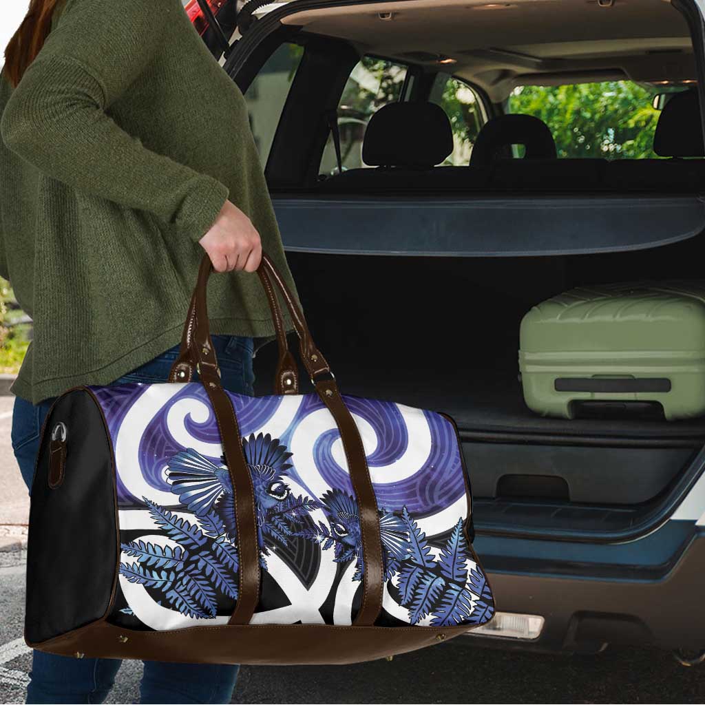 Piwakawaka New Zealand Matariki Travel Bag Maori New Year Silver Fern Purple Galaxy LT14 - Polynesian Pride