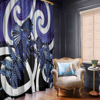 Piwakawaka New Zealand Matariki Window Curtain Maori New Year Silver Fern Purple Galaxy LT14 - Polynesian Pride