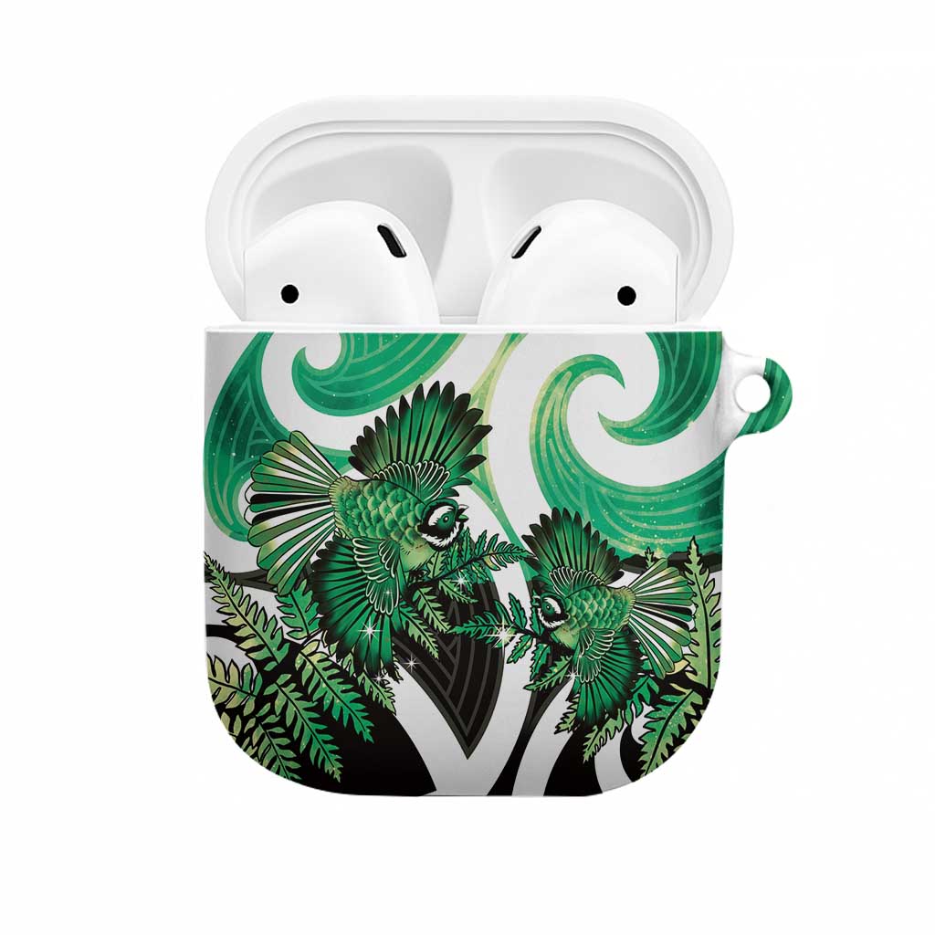 Piwakawaka New Zealand Matariki AirPods Case Maori New Year Silver Fern Green Galaxy